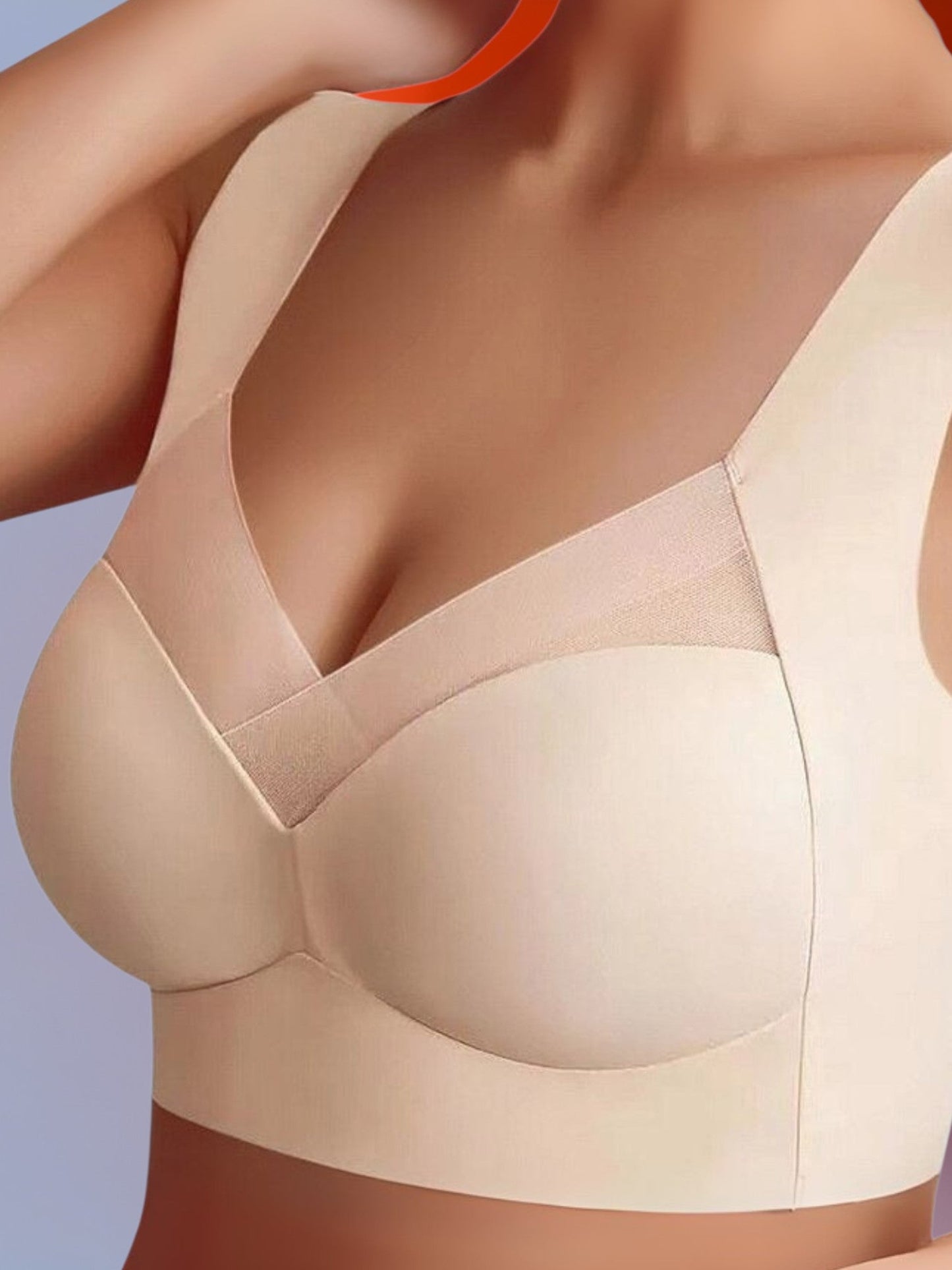 Nahtloser drahtfreier BH mit adaptiver Passform in leichtem, atmungsaktivem Stoff | Beige
