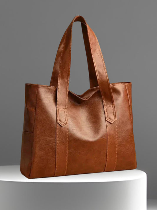 Nora | Minimalistische Umhängetasche Damen aus weichem Leder, handgefertigt, elegantes Design, vielseitig einsetzbar | Braun