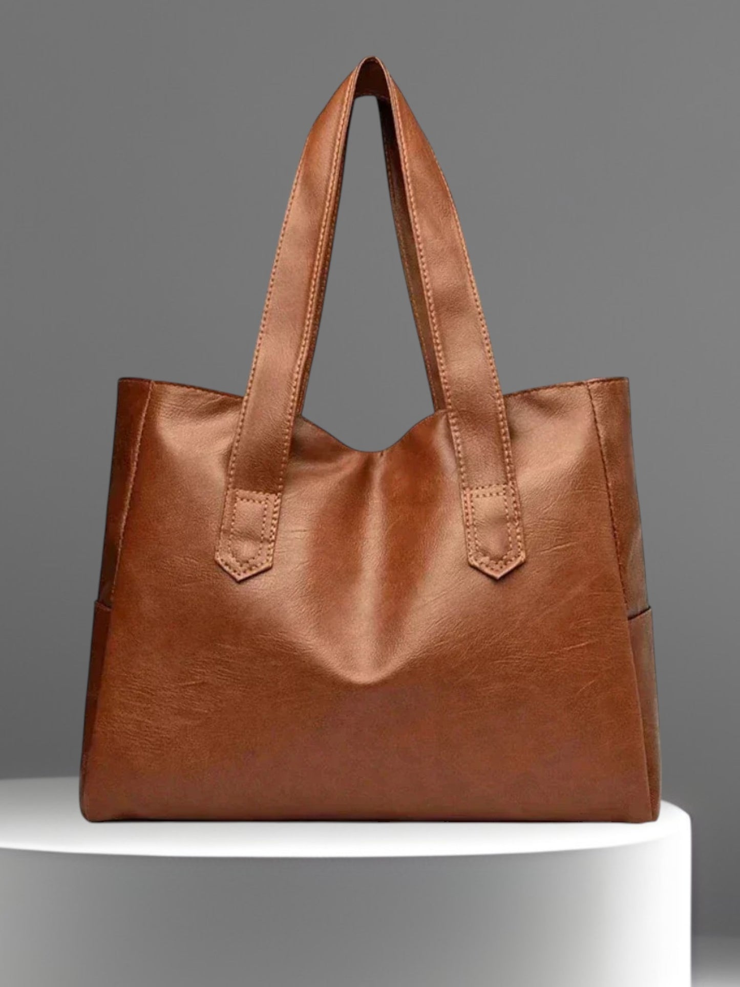Nora | Minimalistische Umhängetasche Damen aus weichem Leder, handgefertigt, elegantes Design, vielseitig einsetzbar | Braun 2