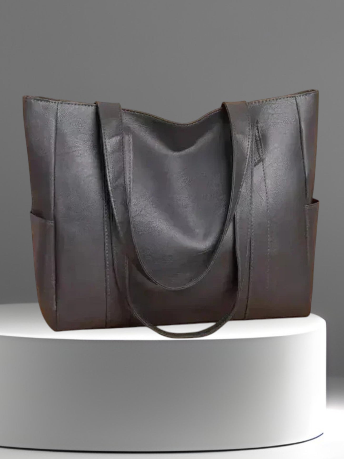 Nora | Minimalistische Umhängetasche Damen aus weichem Leder, handgefertigt, elegantes Design, vielseitig einsetzbar | Grau