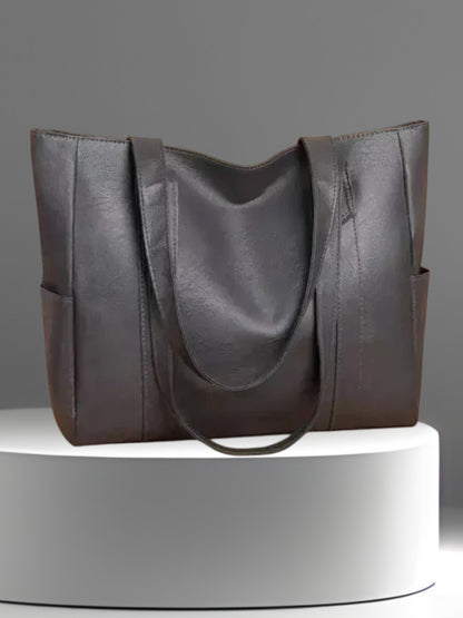 Nora | Minimalistische Umhängetasche Damen aus weichem Leder, handgefertigt, elegantes Design, vielseitig einsetzbar | Grau