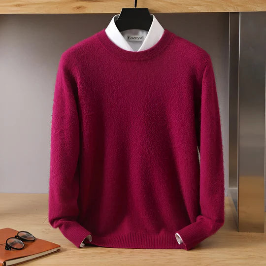 O-Ausschnitt Kaschmirpullover für Herren | Leicht