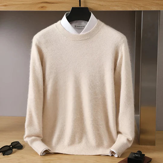 O-Ausschnitt Kaschmirpullover für Herren | Leicht