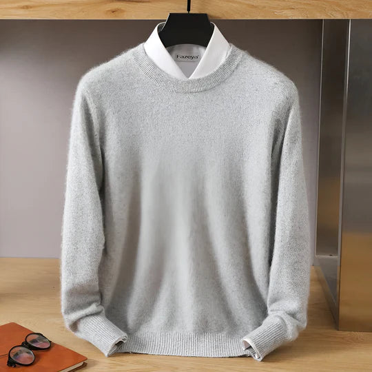 O-Ausschnitt Kaschmirpullover für Herren | Leicht