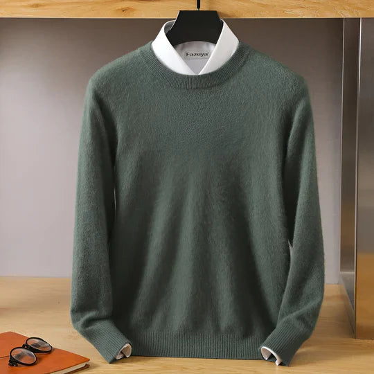 O-Ausschnitt Kaschmirpullover für Herren | Leicht