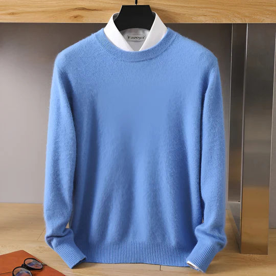 O-Ausschnitt Kaschmirpullover für Herren | Leicht