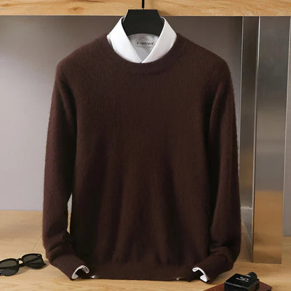 O-Ausschnitt Kaschmirpullover für Herren | Leicht