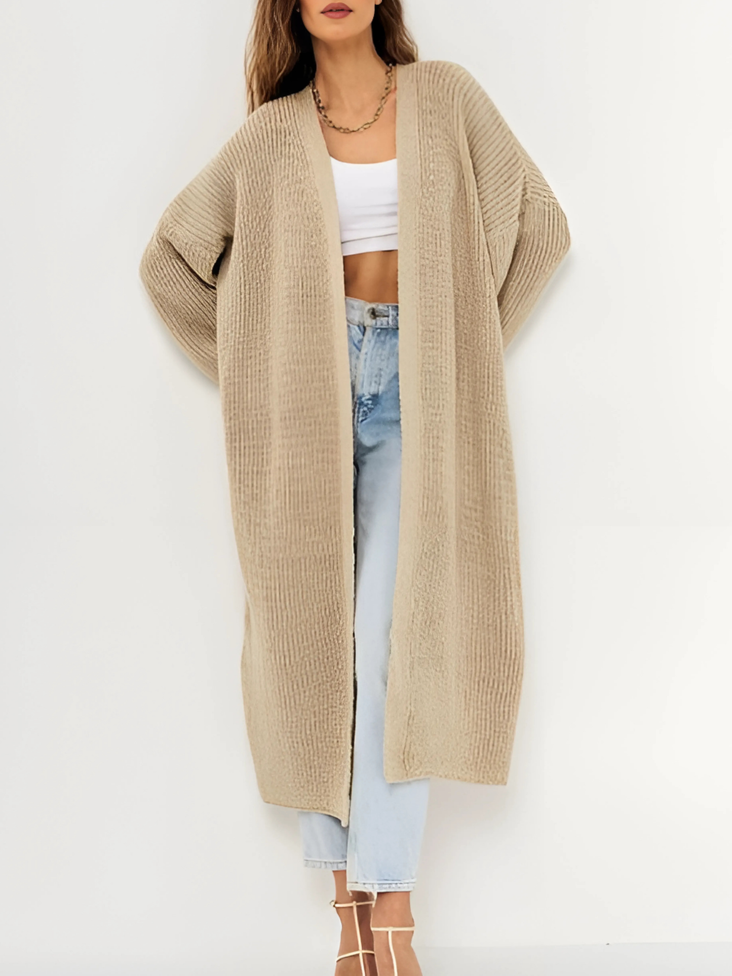 Offene Strickjacke für Damen | Lockere Passform 0