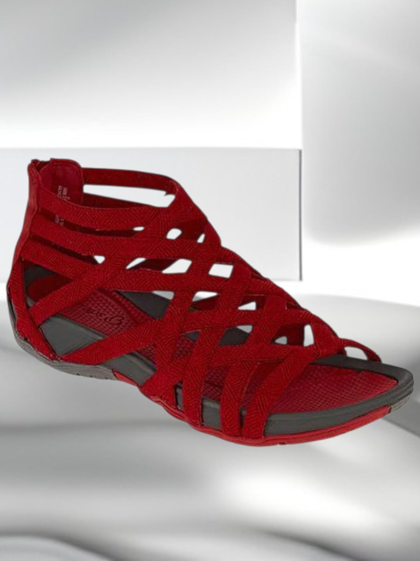 Olesya | Stilvolle orthopädische Sandalen für Damen mit maximalem Komfort und eleganter Optik | Helles Leopardenmuster | Rot