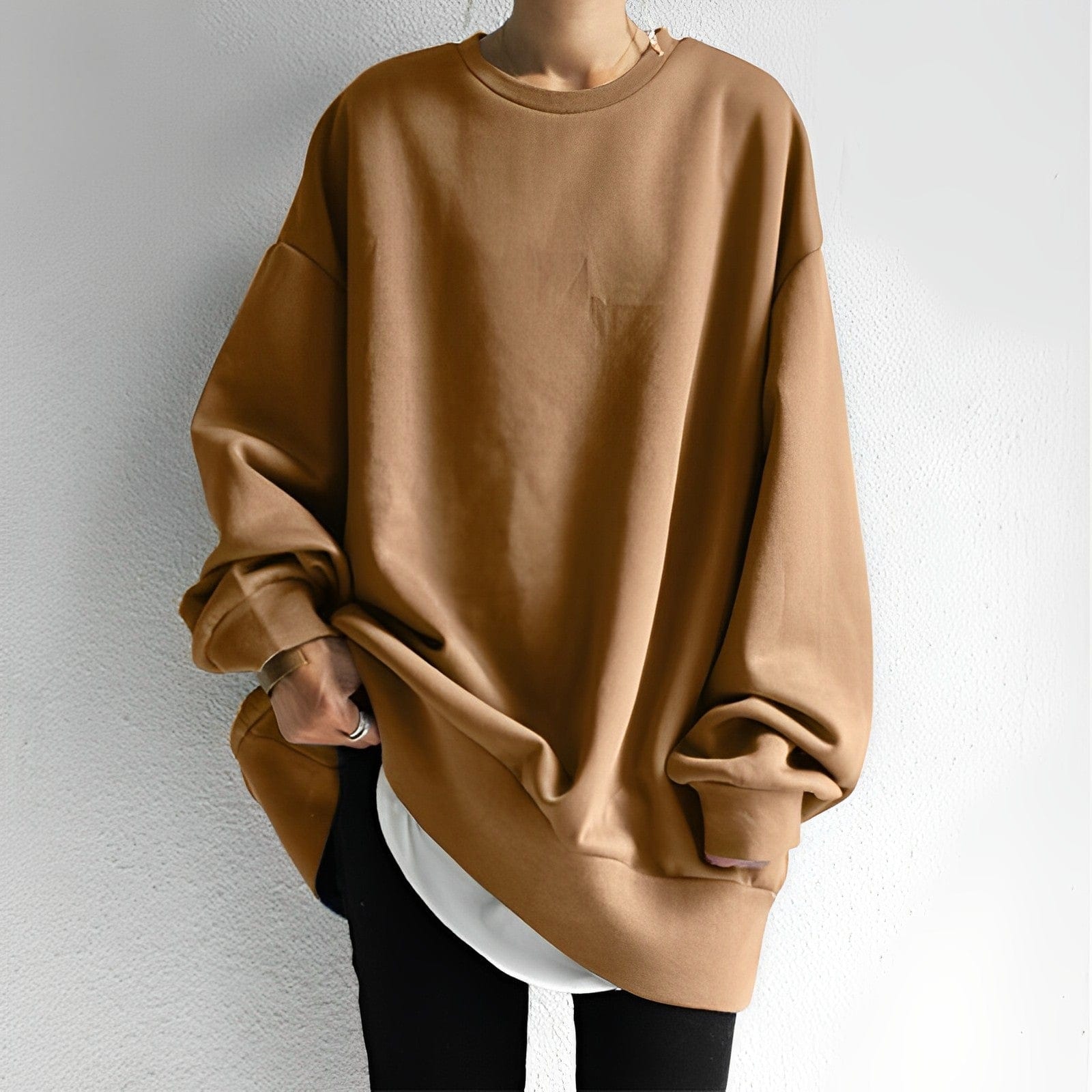 Oversize-Pullover für Damen | Strukturierter Stoff 0