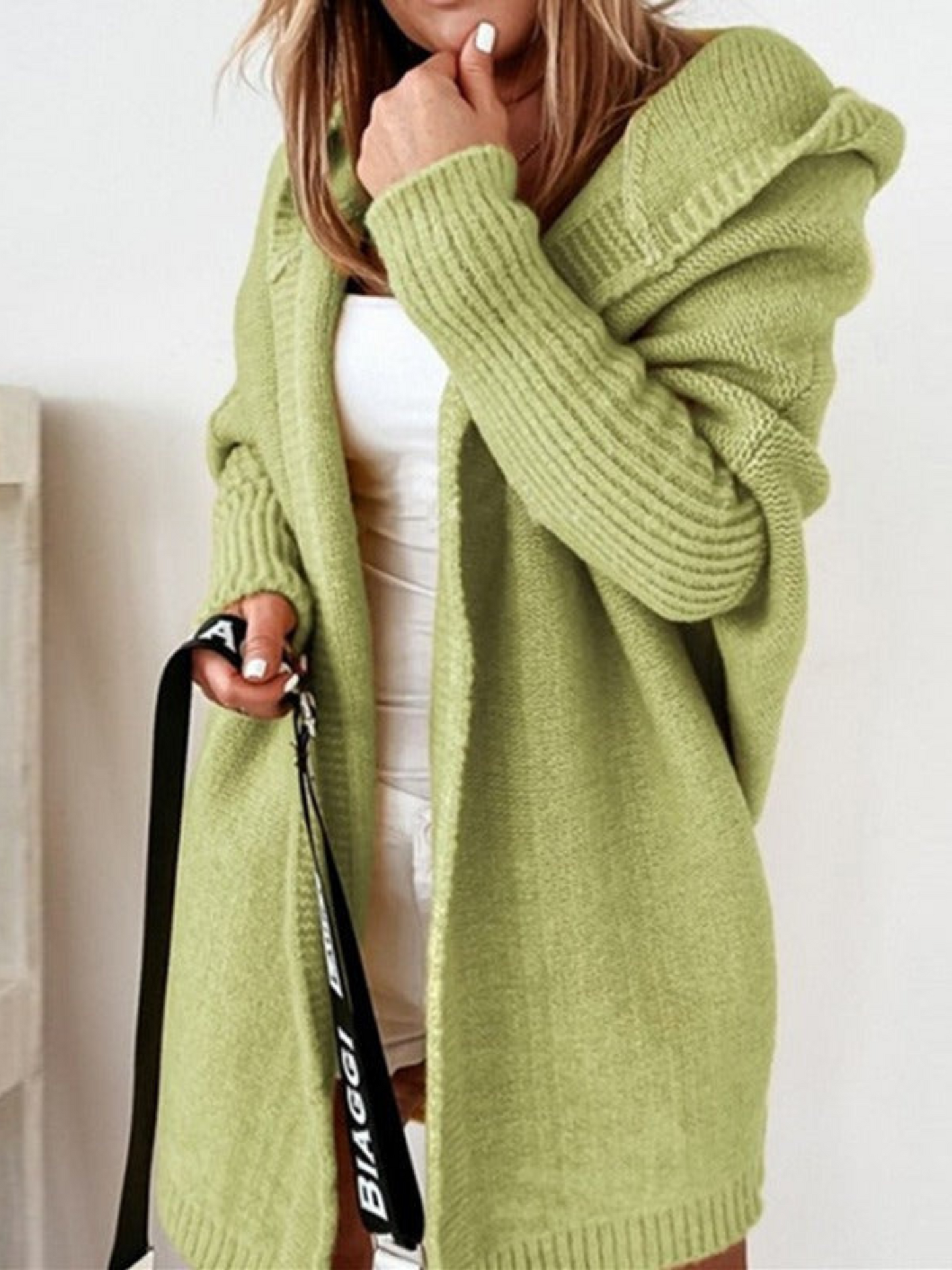 Oversize-Strickjacke mit Kapuze für Damen | Lang 7