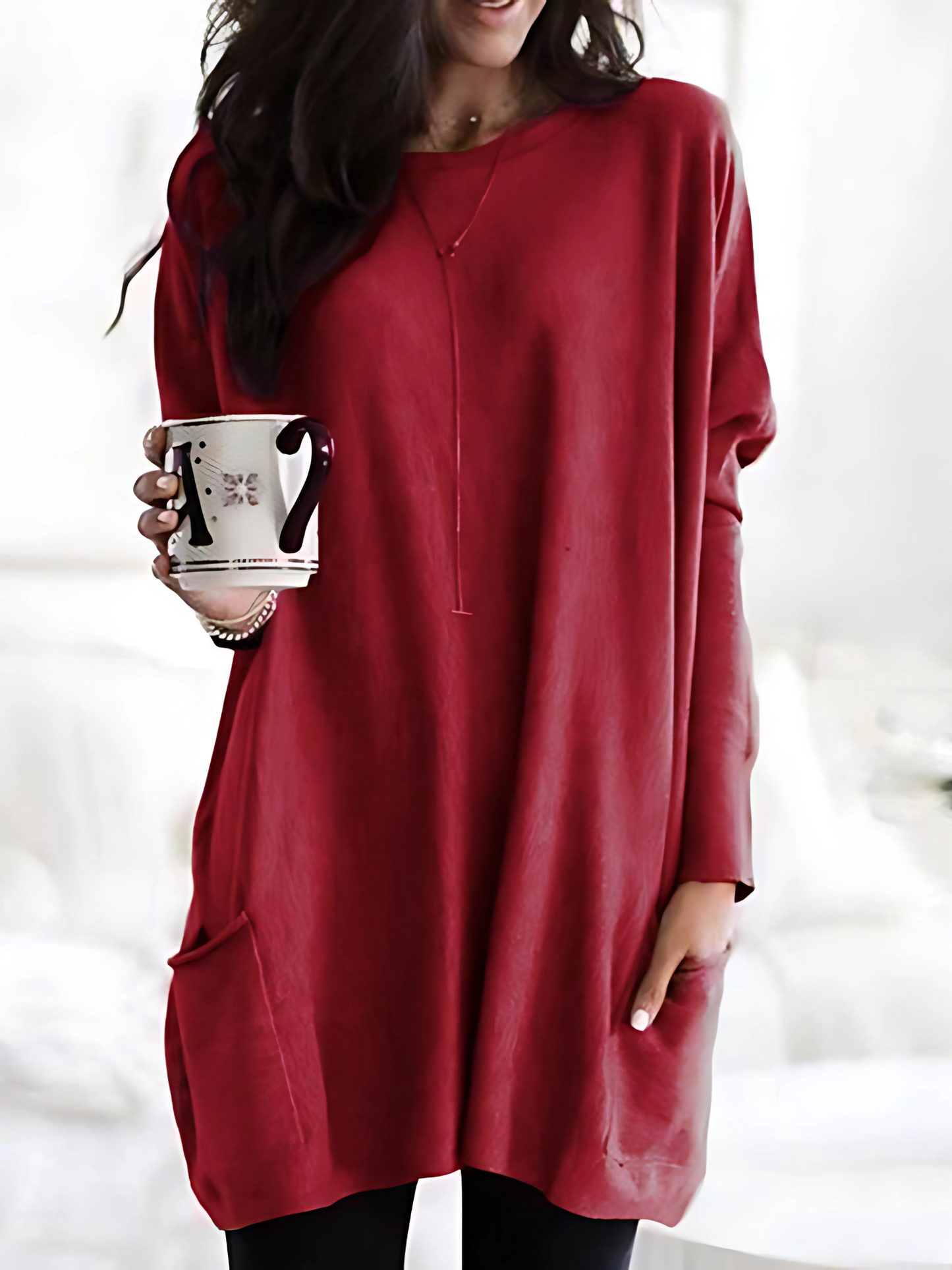 Oversize Pullover für Damen | Mit Taschen 2