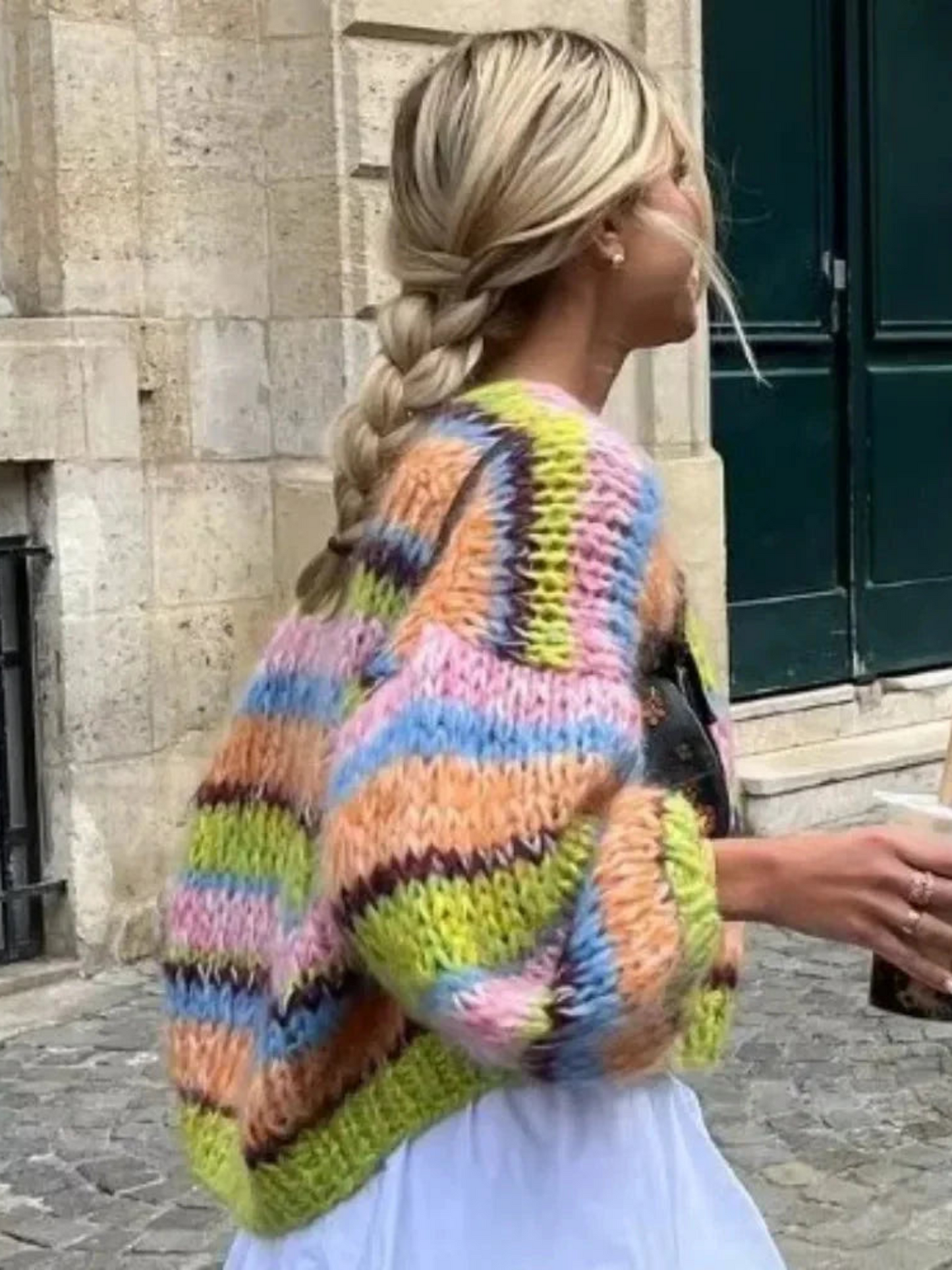 Patchwork-Cardigan für Damen | Lange Puffärmel 3