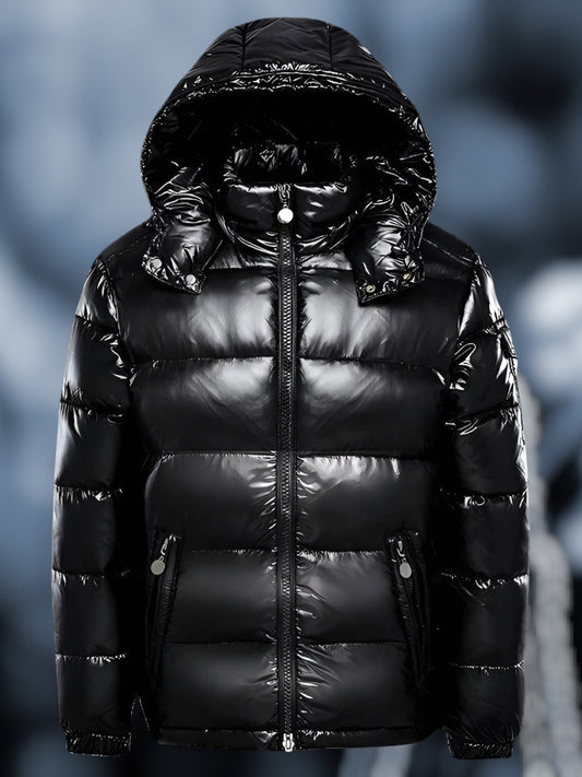 Pufferjacke mit Kapuze | Reißverschluss vorne 0