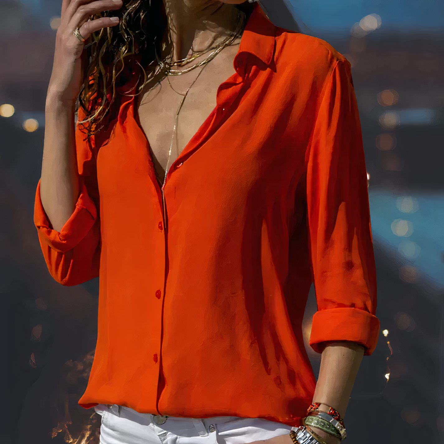 Relaxed Fit Bluse für Damen | Klassischer Kragen