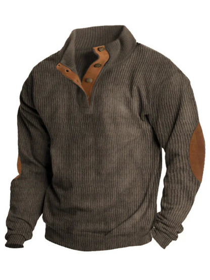 Rippenpullover für Herren | Geknöpfter Kragen