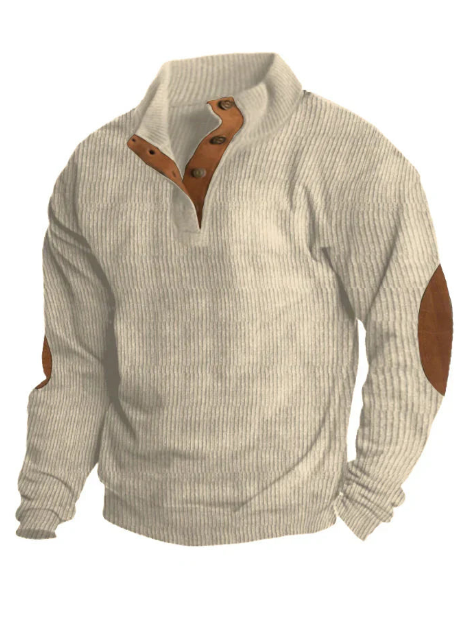 Rippenpullover für Herren | Geknöpfter Kragen
