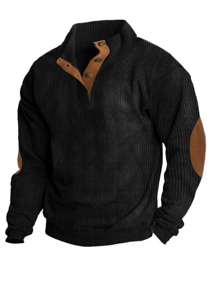 Rippenpullover für Herren | Geknöpfter Kragen