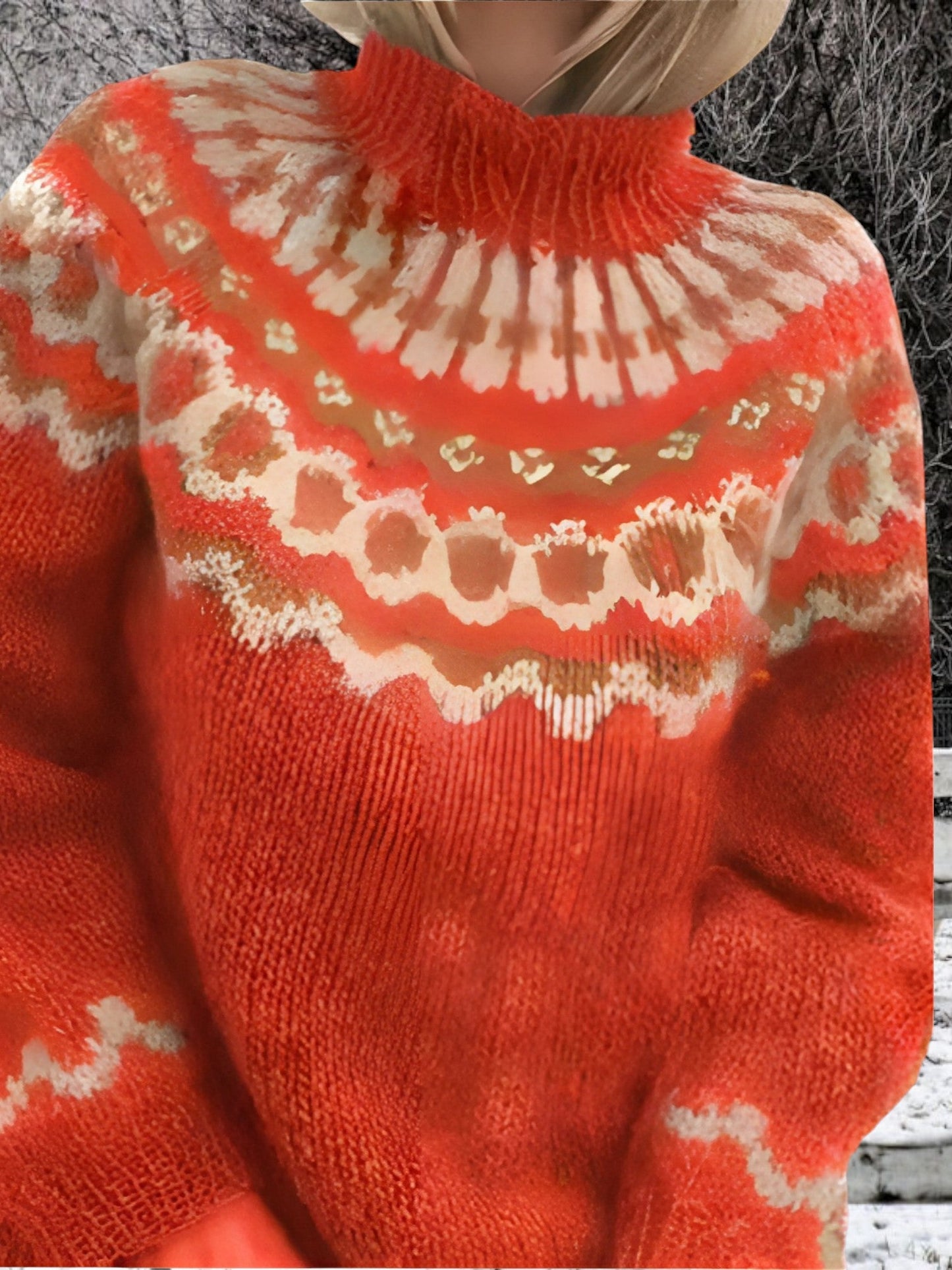 Rollkragenpullover Damen | Klassische Muster 1