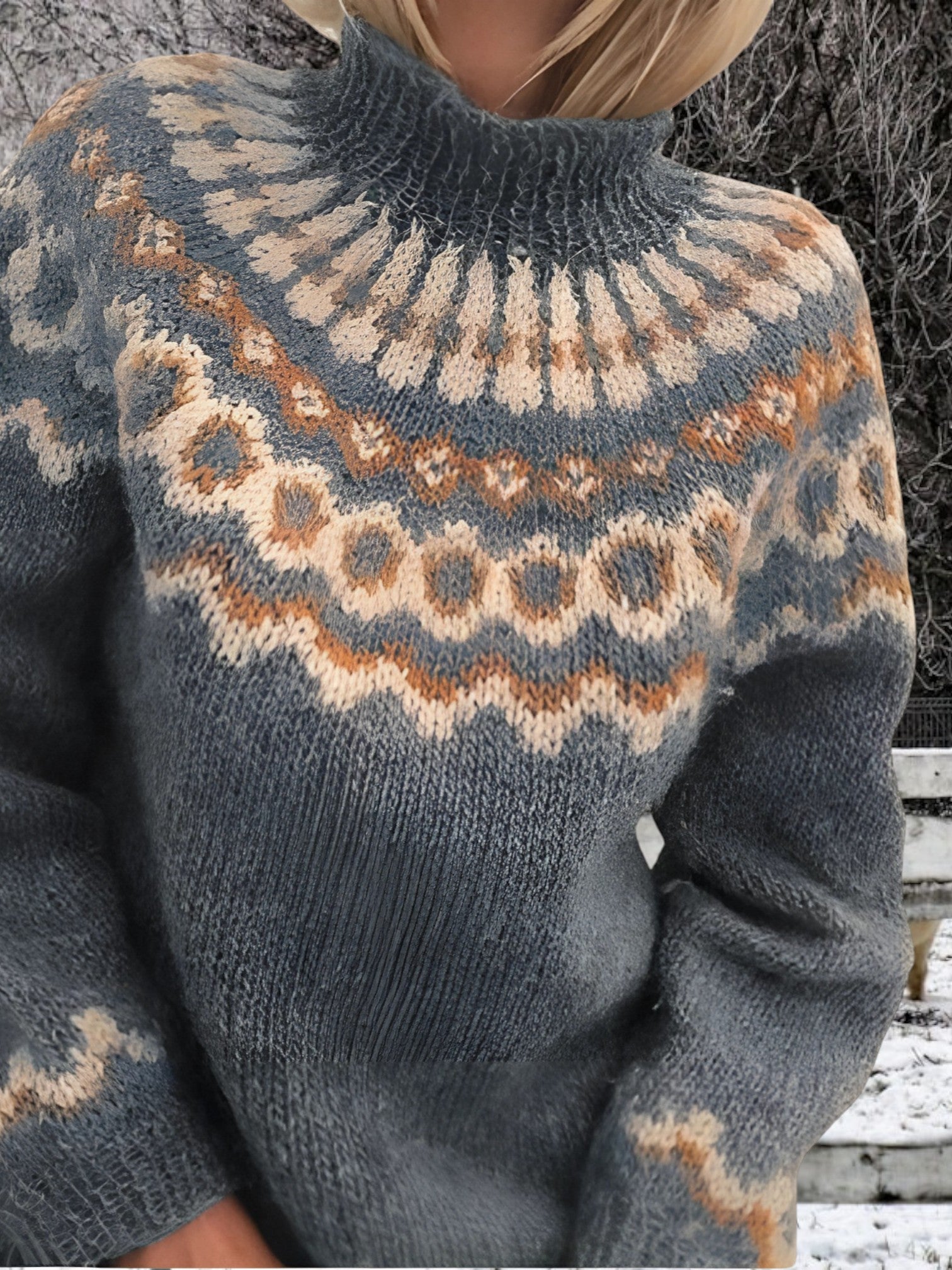 Rollkragenpullover Damen | Klassische Muster