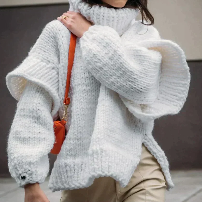 Rollkragenpullover Damen Oversized Hoher Kragen | Winter 2