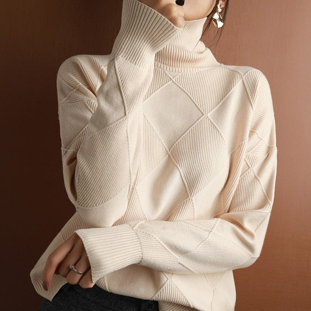 Rollkragenpullover Damen | Hochwertige Passform, Gestrickt | Winter 2