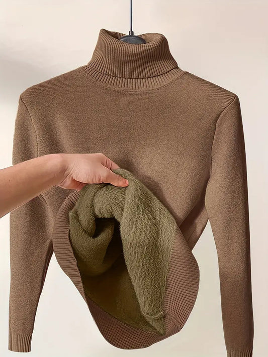 Rollkragenpullover Damen | Hoher Kragen, Gerader Schnitt | Winter 0