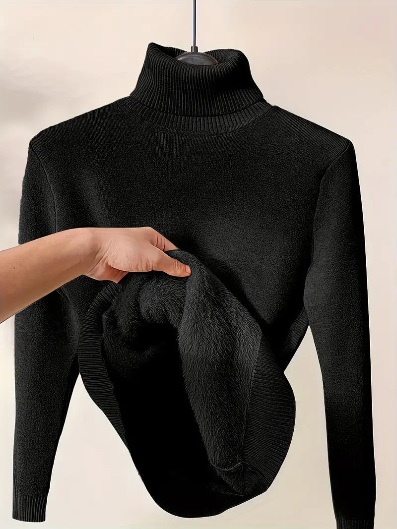 Rollkragenpullover Damen | Hoher Kragen, Gerader Schnitt | Winter 1