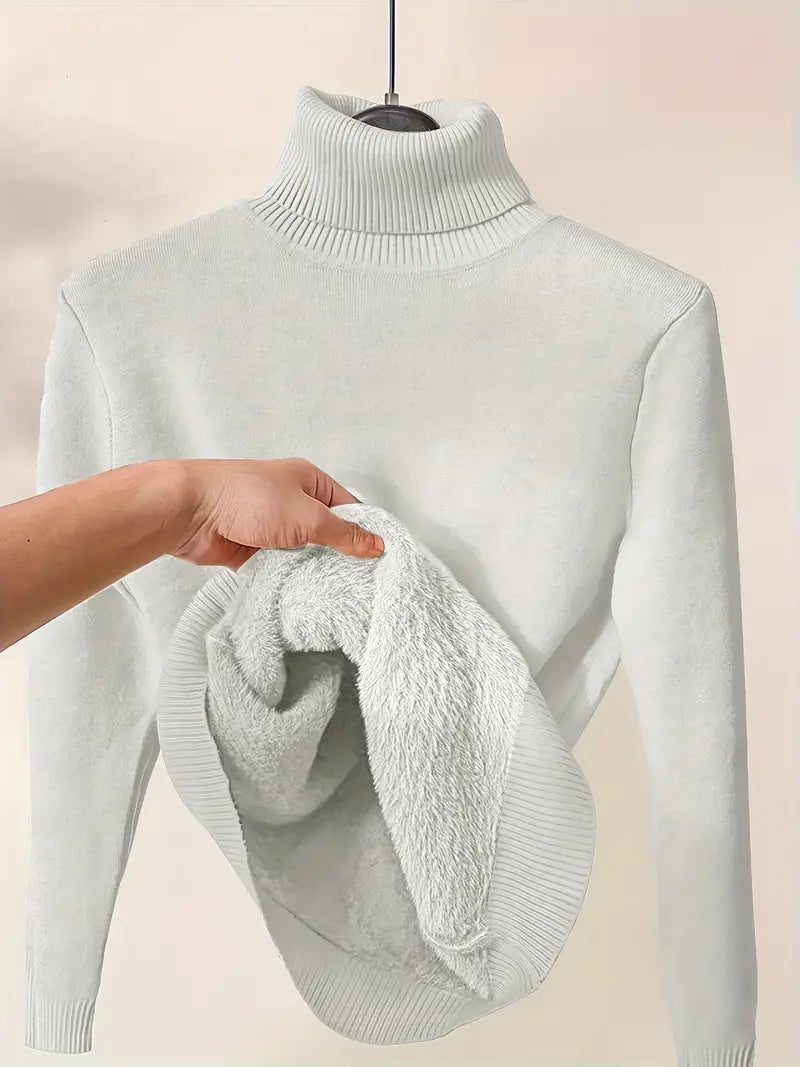 Rollkragenpullover Damen | Hoher Kragen, Gerader Schnitt | Winter 2