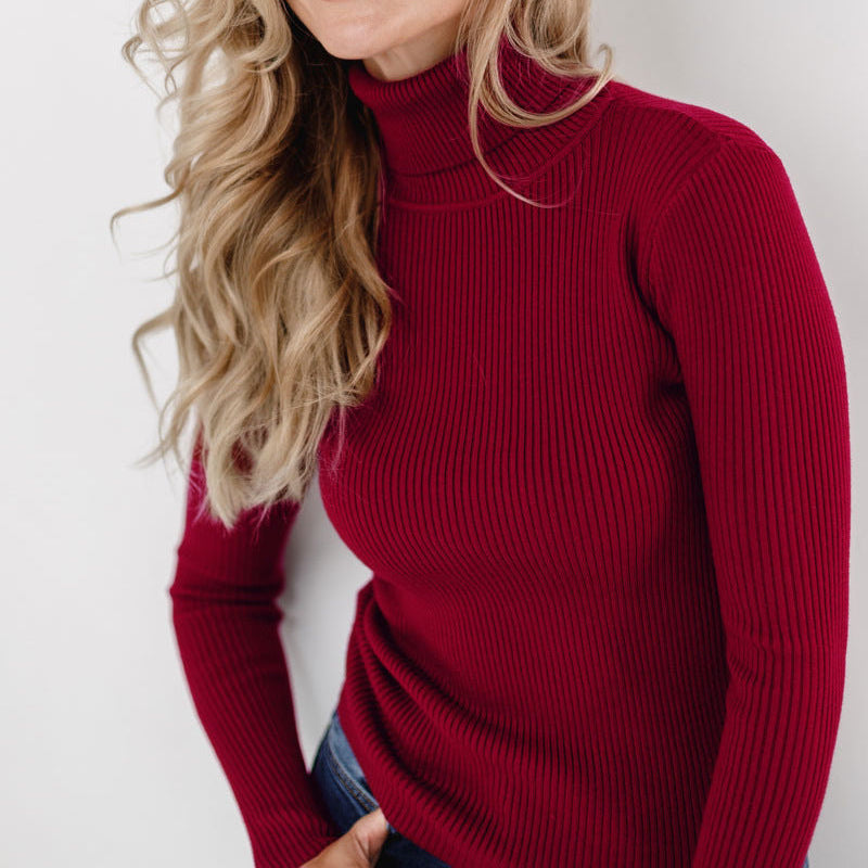Rollkragenpullover Damen | Knitted, Casual | Winter 12