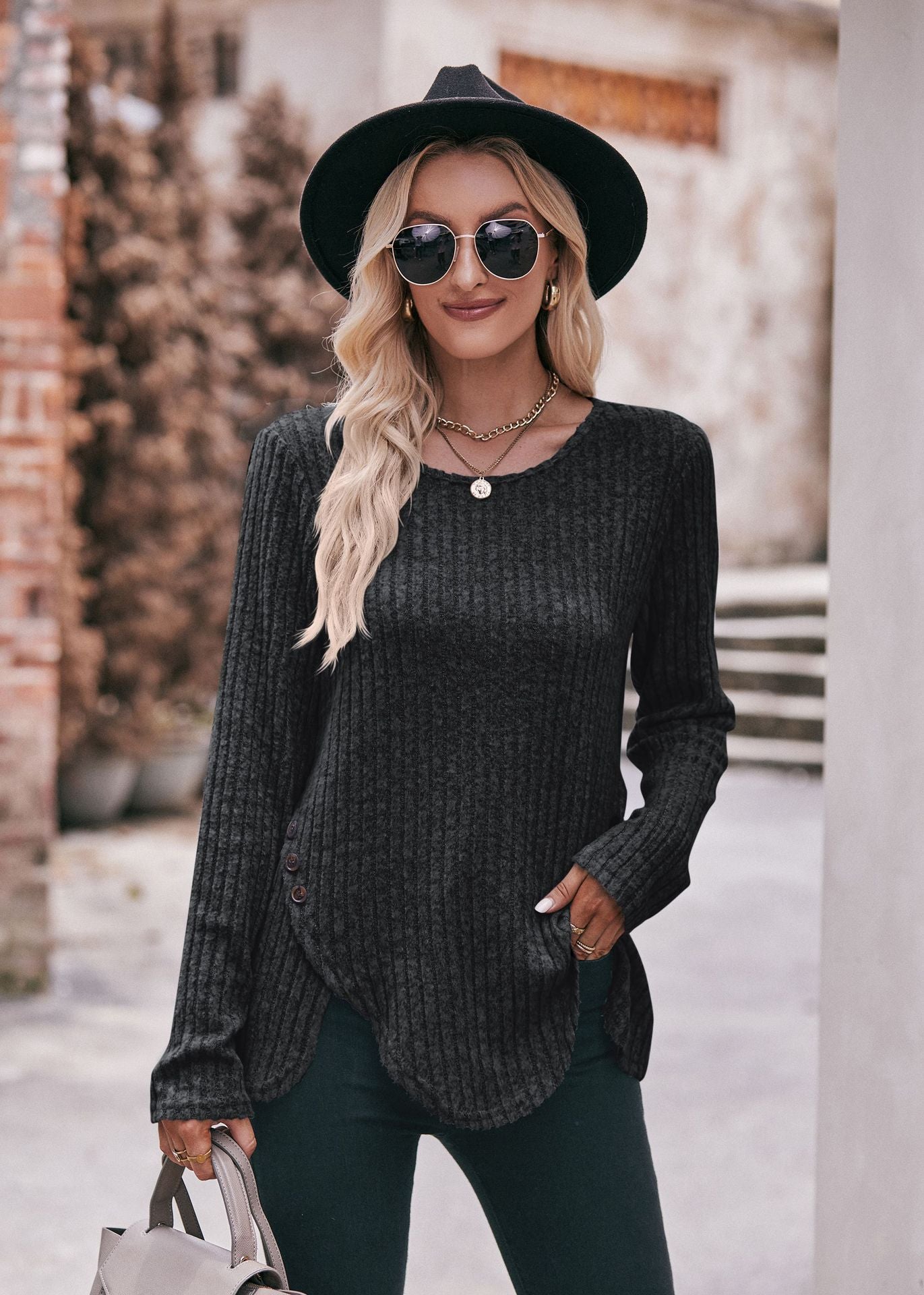 Rundhals-Langarmshirt für Damen | Relaxed Fit 2