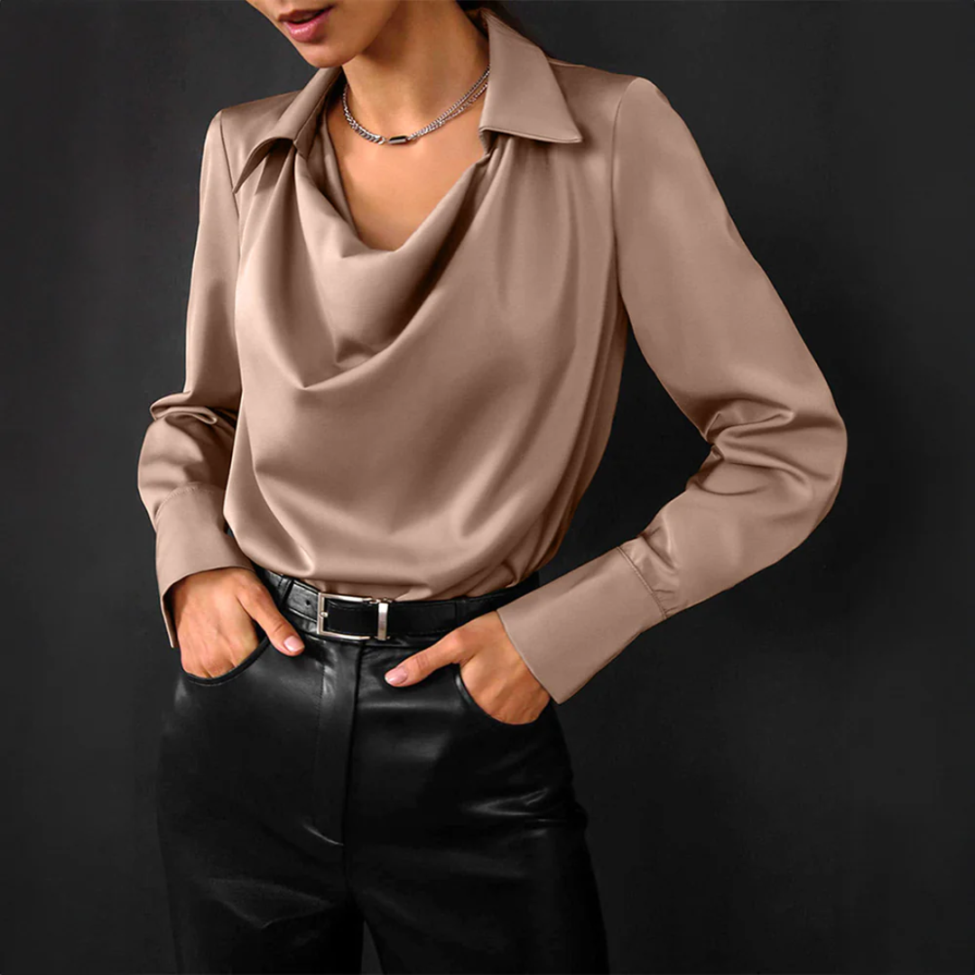 Satin Langarmshirt für Damen | Leicht 0