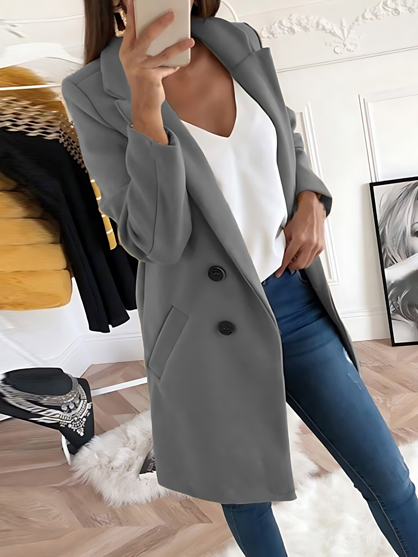 Schicker Designmantel für Damen, Langarm | Winter 6