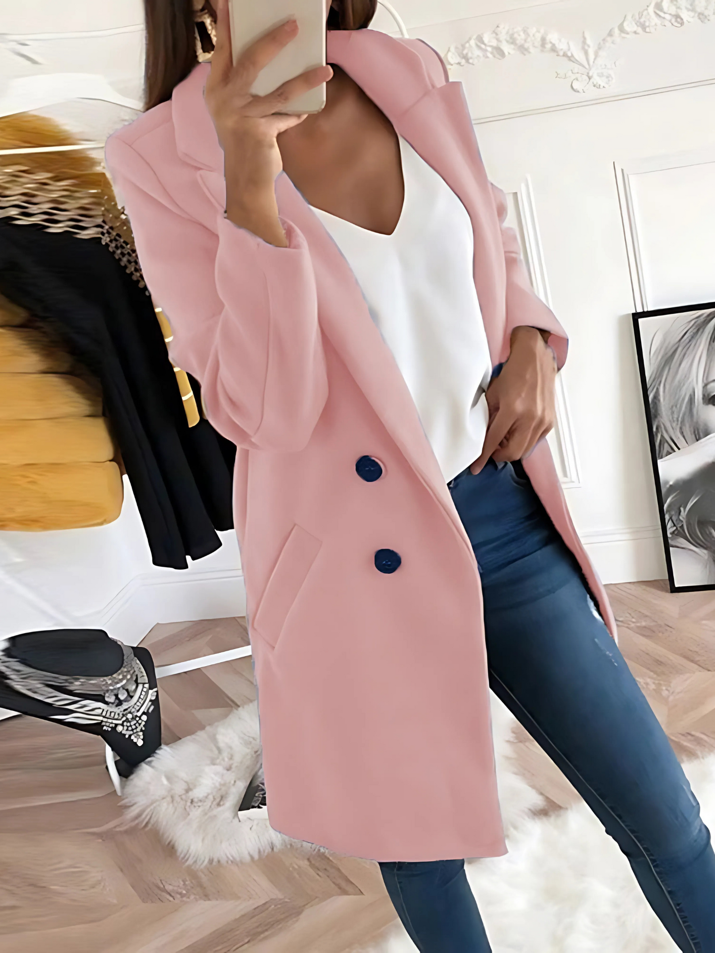 Schicker Designmantel für Damen, Langarm | Winter 9