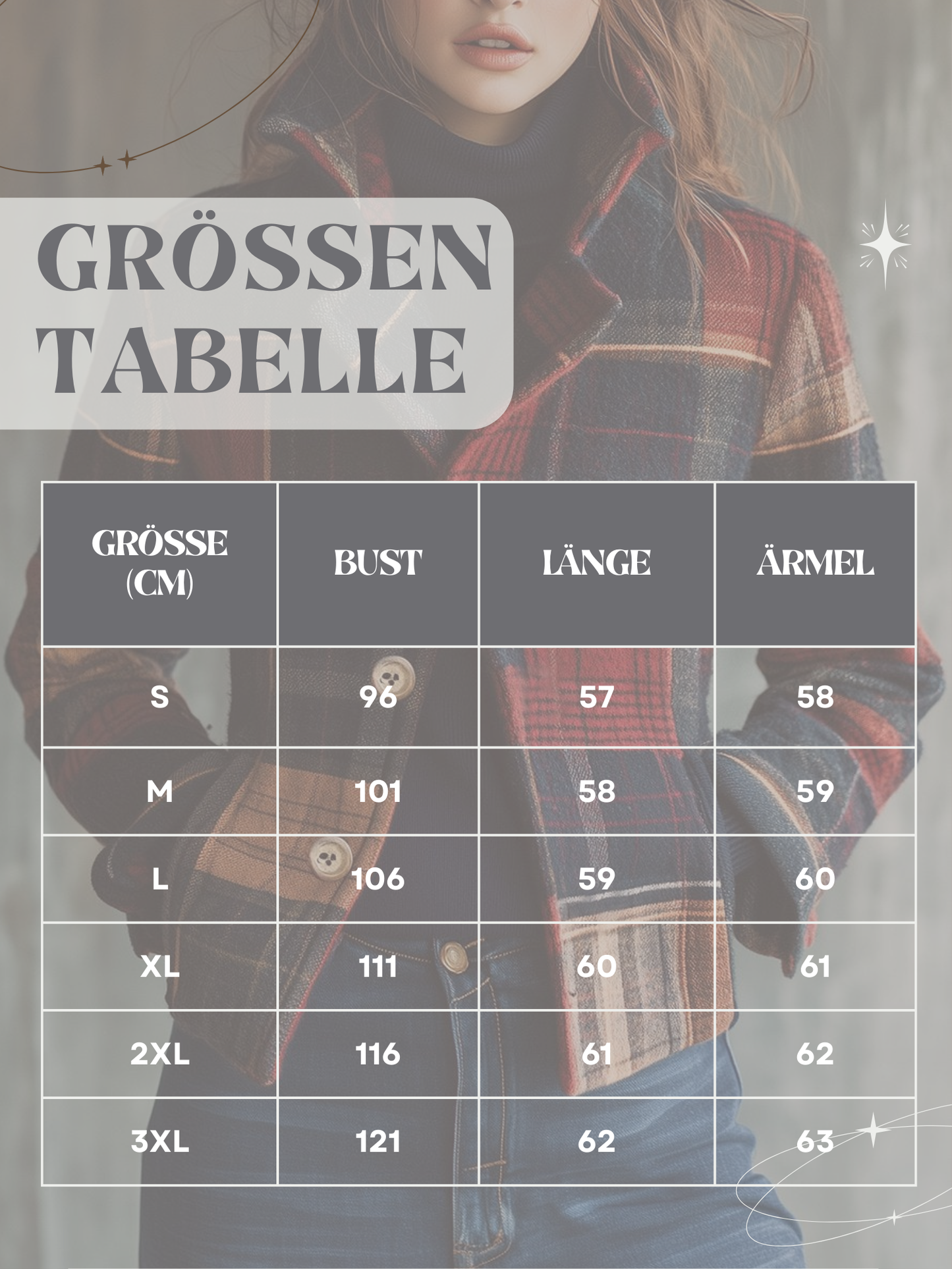 Damenjacke, tailliert, Karomuster | Herbst/Winter