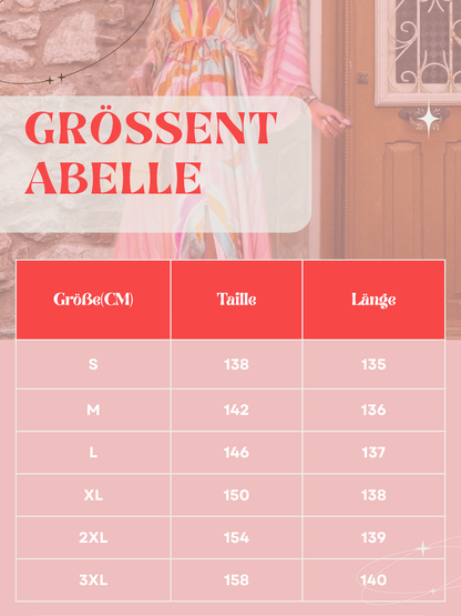 Leichtes farbenfrohes Maxikleid mit langen Ärmeln und lässigen Passform