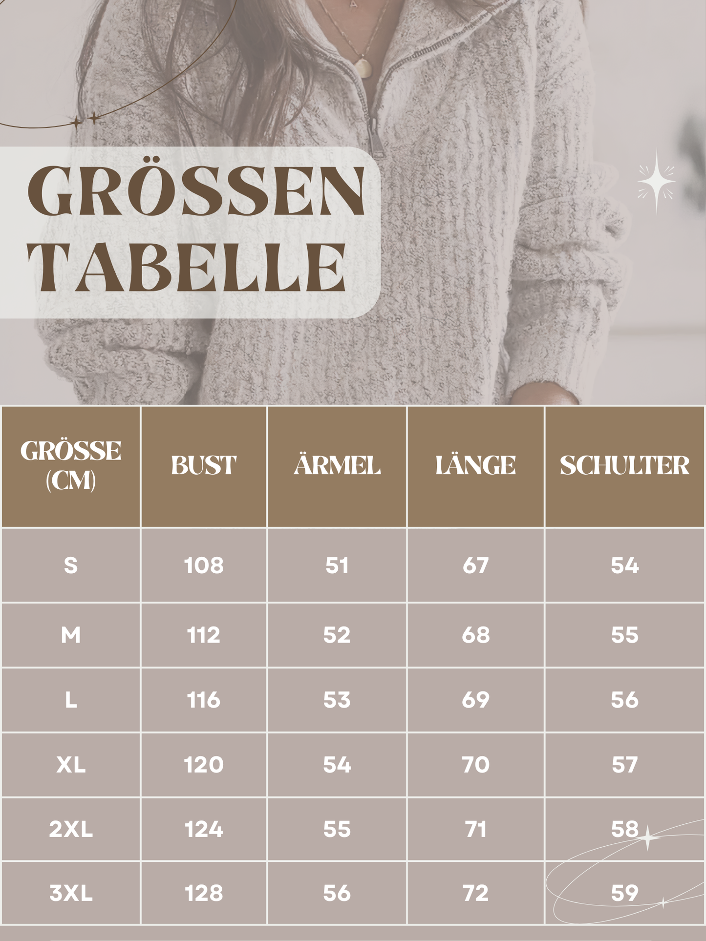 Pullover mit halbem Reißverschluss für Damen | Übergroßes Design