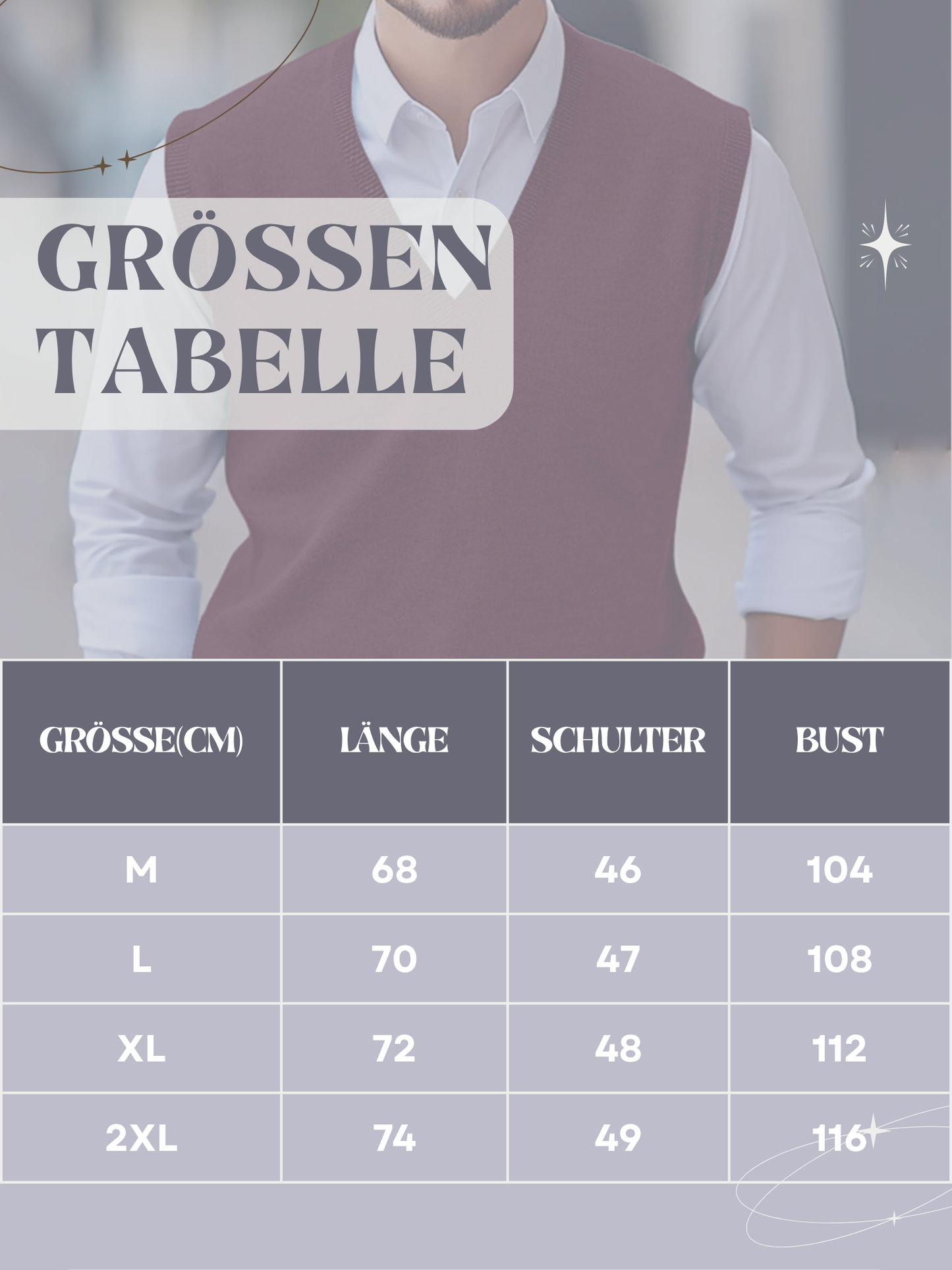 Ärmellose Pullunderweste für Herren | Maßgeschneiderte Passform