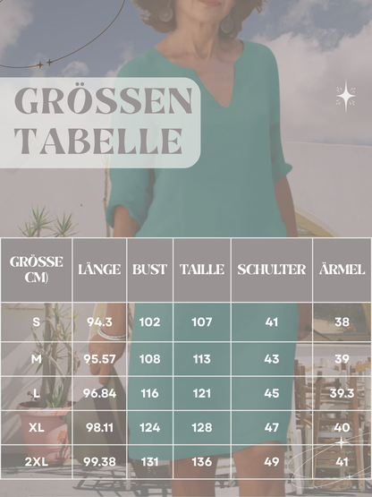 Knie-langen Mini-Kleid von Frauen mit V-Ausschnitt und 3/4-Ärmeln