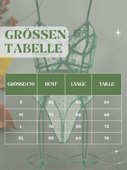 Groene spitzen bodysuit met onderdraadondersteuning en verstelbare banden