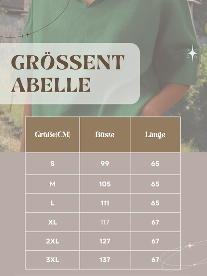 Frauen V-Ausschnitt Casual Leinenbluse mit kurzen Ärmeln