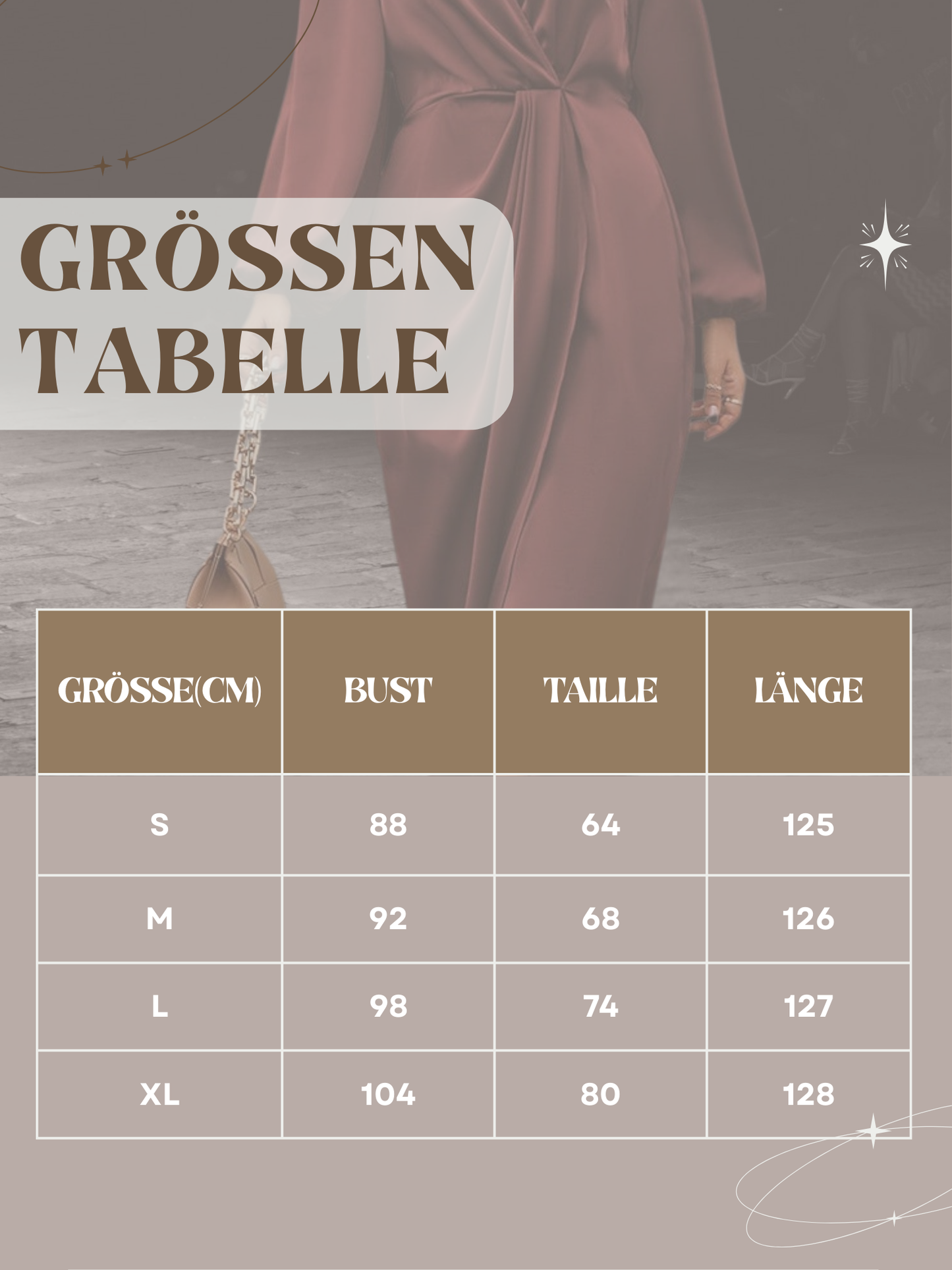 Satin Wrap Maxi-Kleid mit Laterne Langärmelig V-Ausschnitt