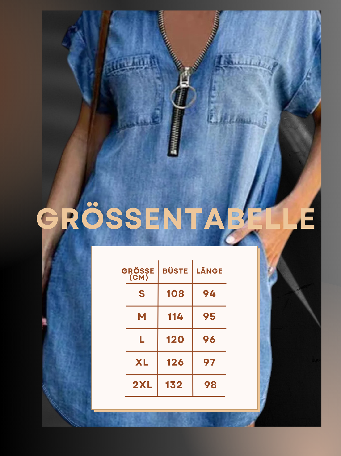 Wenche | Elegantes Damen Jeanskleid, Schmeichelnde Passform, Kurze Ärmel, Knielang, Minimalistisches Design