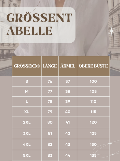Jeanne | Elegante Damenbluse aus Baumwoll-Leinen mit V-Ausschnitt und kurzen Ärmeln für festliche Anlässe