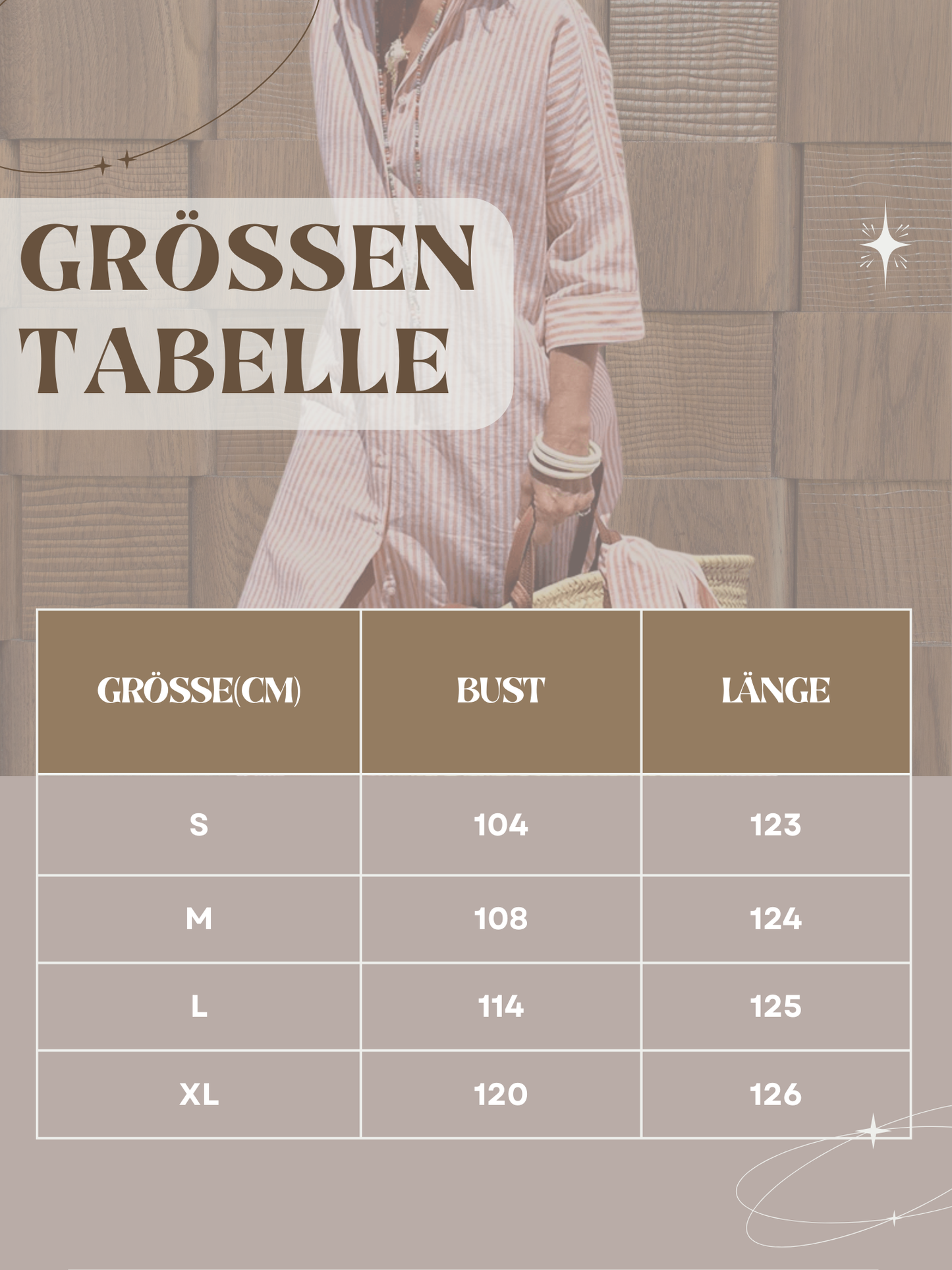 Knielanges Hemdkleid Damen aus Polyester mit Streifen und Knöpfen