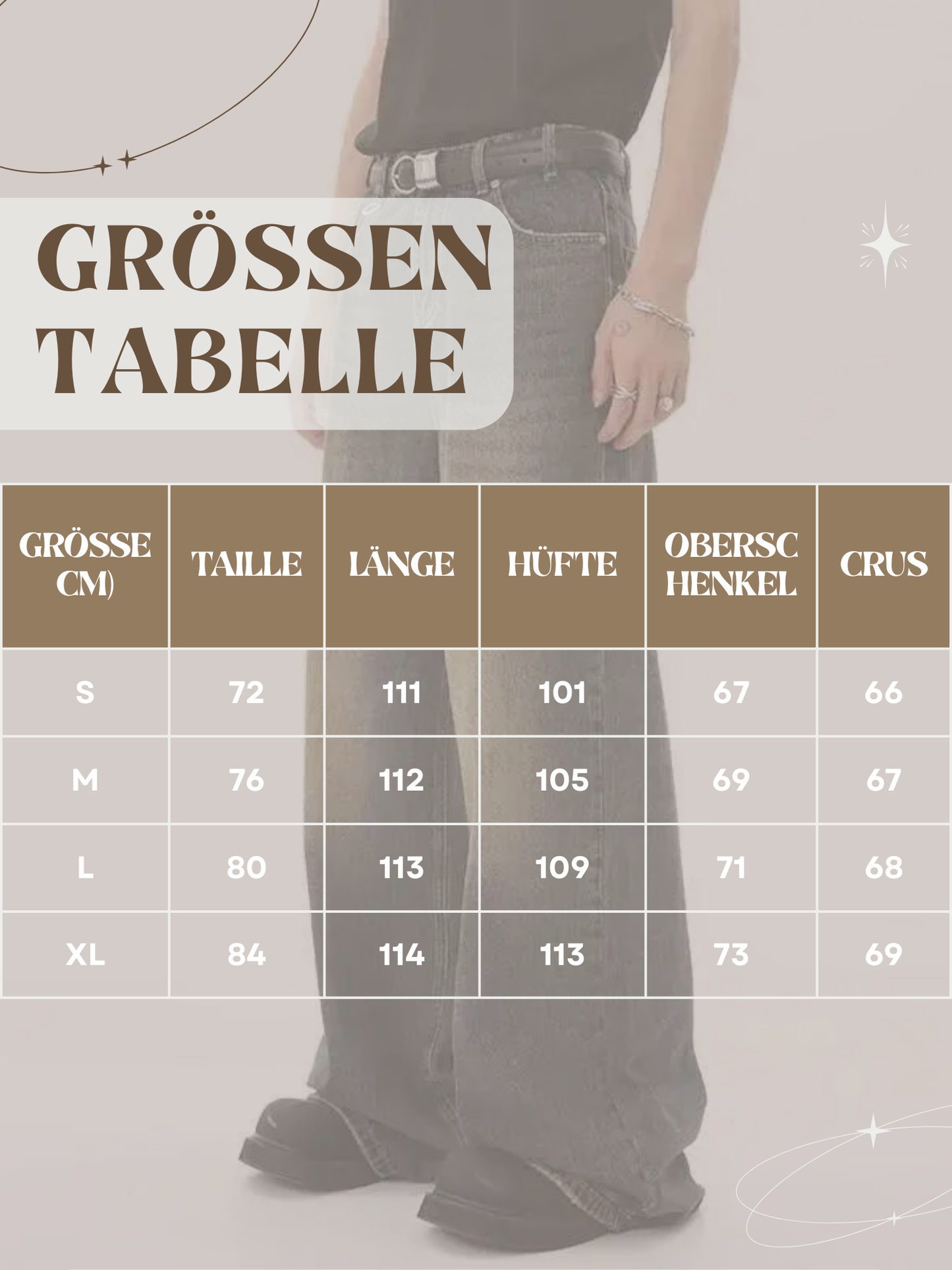 Herren Loose Fit Baggy Jeans | Hohe Taille Retro