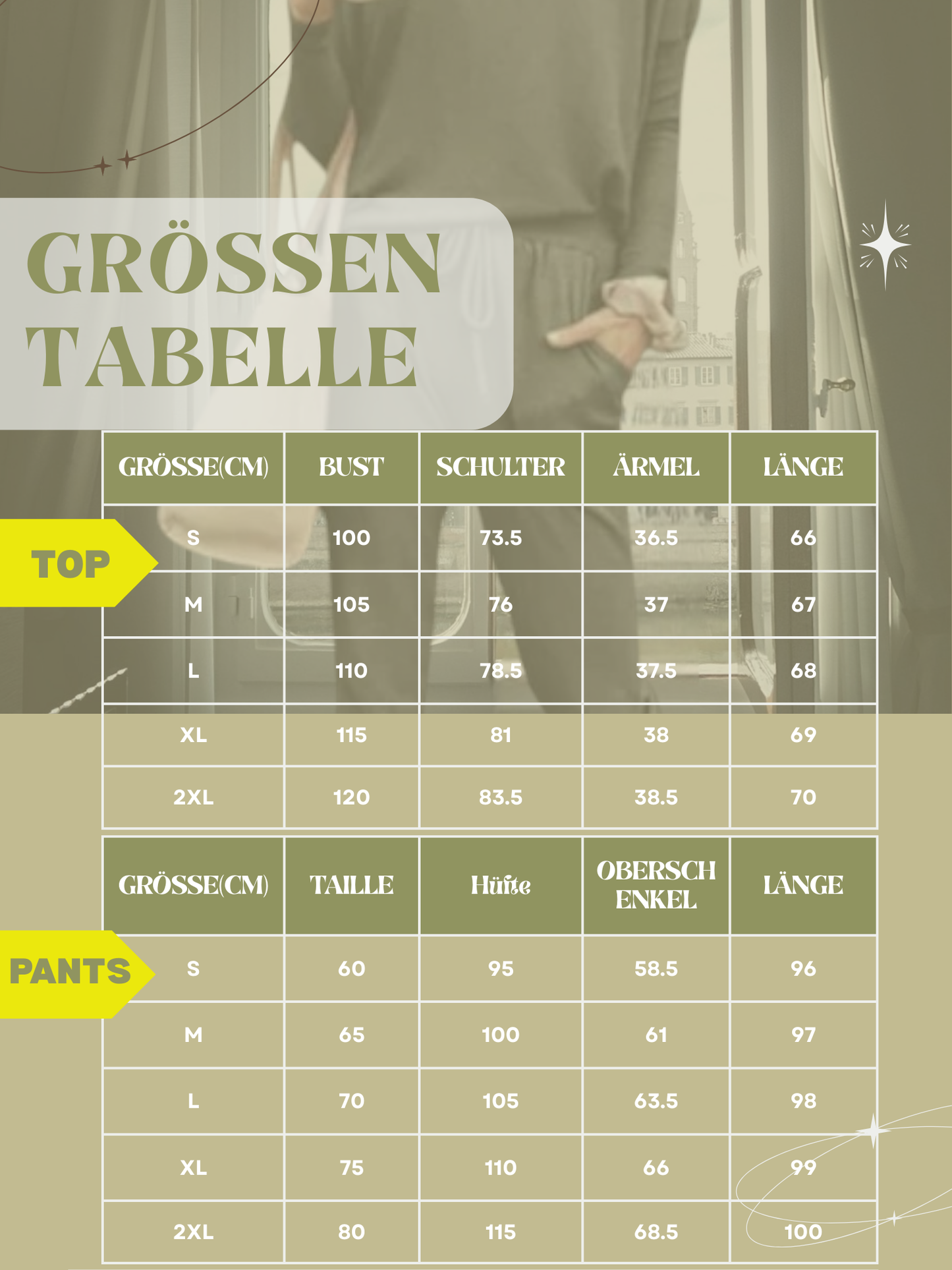 Elin | Damen Set 2-teilig aus weichem, dehnbarem Stoff mit langen Ärmeln für jeden Anlass