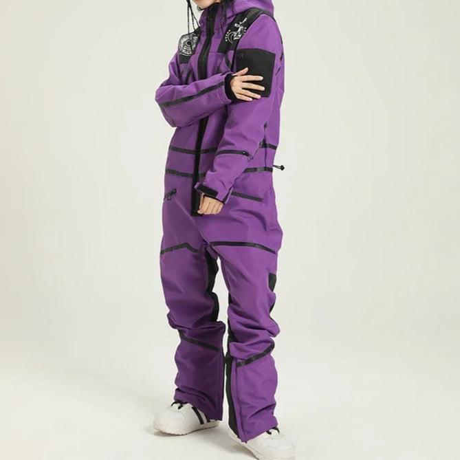 Ski Overall Damen, Wasserfest mit Kapuze für Winter Outdoor