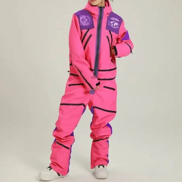 Ski Overall Damen, Wasserfest mit Kapuze für Winter Outdoor