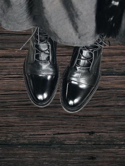 Sofia | Elegante Absatzstiefel im Vintage-Look aus hochwertigem PU-Leder mit orthopädischer Einlegesohle und Schnürung | Schwarz 2